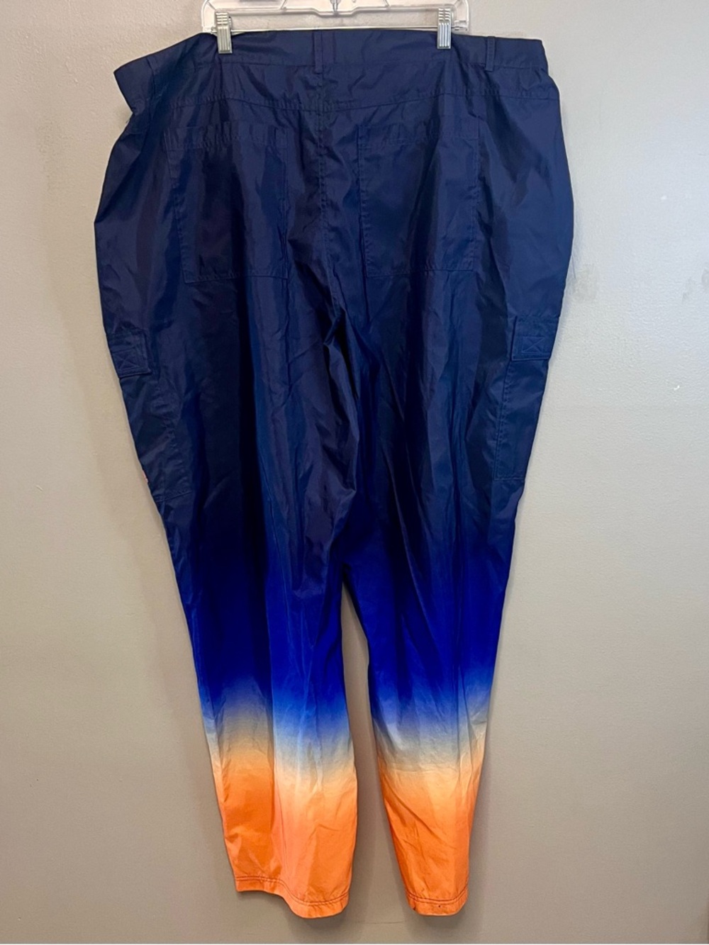 VTG 90s FUBU Extreme Sports Track Pants Navy & Orange Gradient Y2K Size 3X - Picture 2 of 9